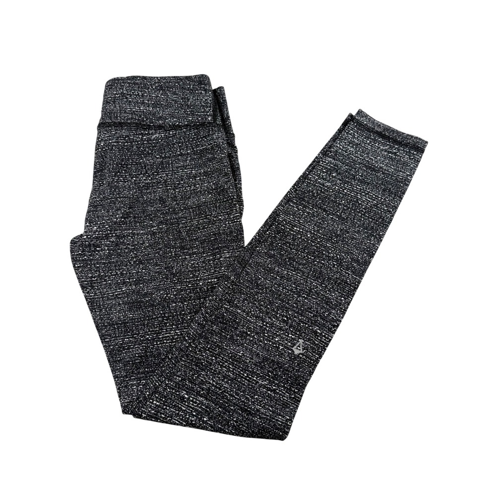 Ivivva Lululemon Girls 12‎ Leggings Black White Rhythmic Tight Activewear Yoga